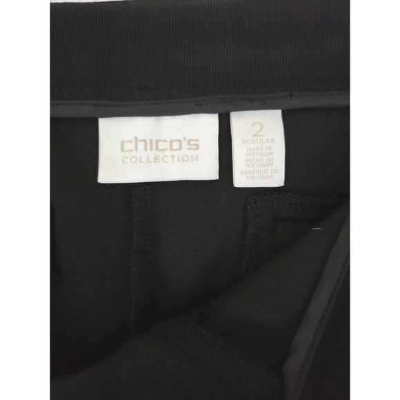 Chicos Collecton ~Woman Size 2(L)~ Black Straight Leg Designer Pants Stretch. - Picture 11 of 16